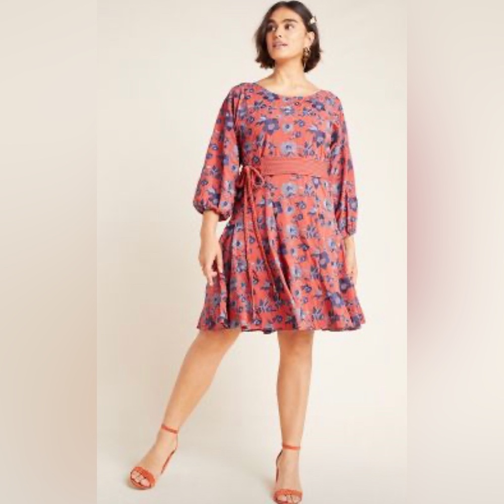 Anthropologie Juniper Embroidered Swing Dress Size S